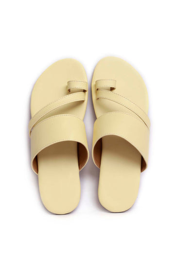 White Cream Cruelty Free Leather Sliders